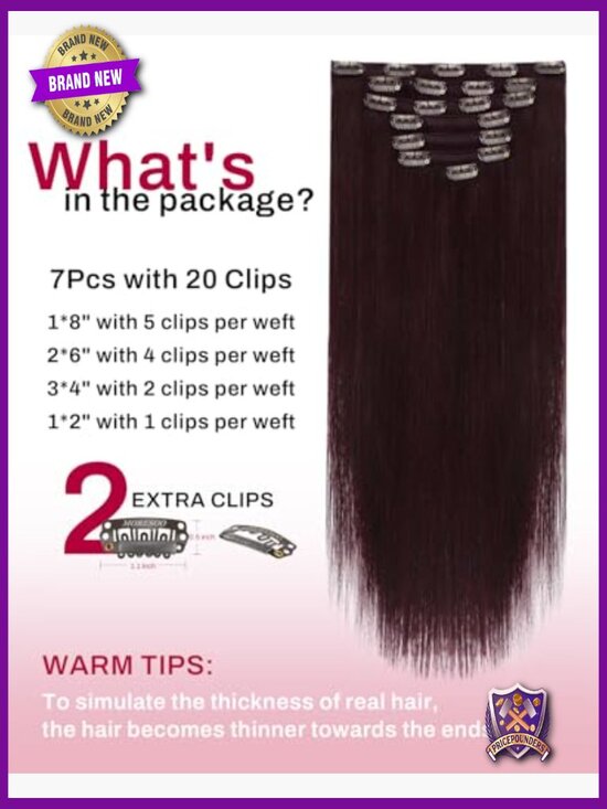 Clip in Real Human Hair Extensions Double Weft 22inch 120g 7 Pcs